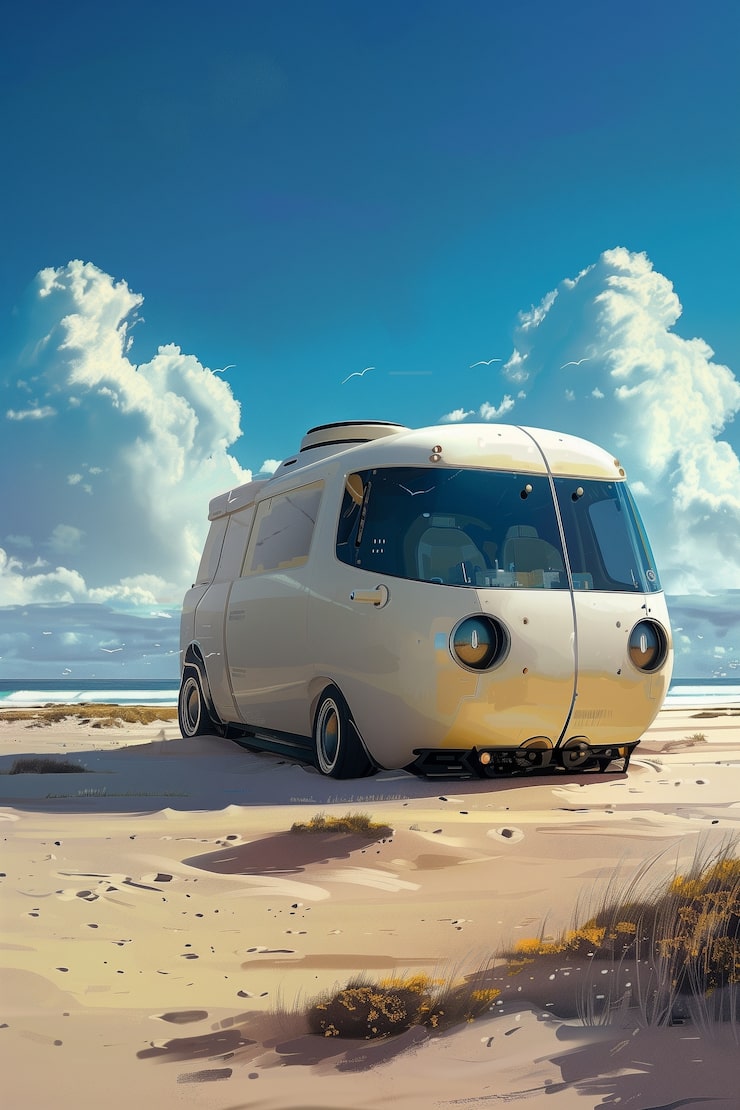 レトロなキャンピングカーの写真素材・画像素材 Image 19190403