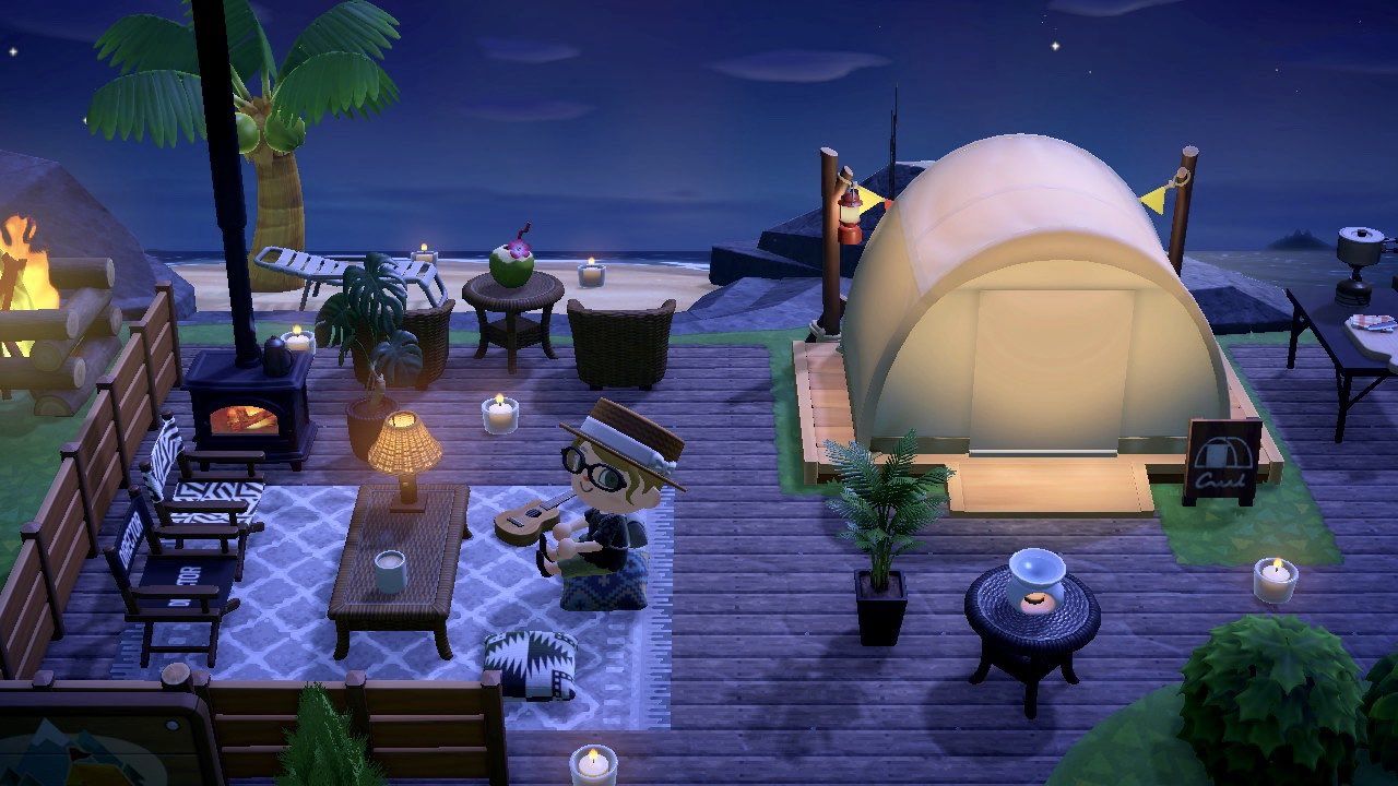 あつ森 横長のスペースにキャンプサイトをつくる Create