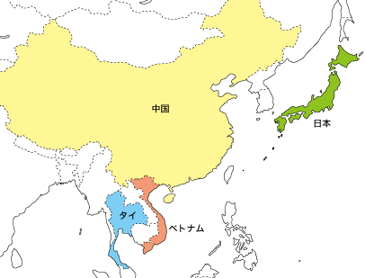 ベトナム、カンボジア、ラオス、タイの地図 : r