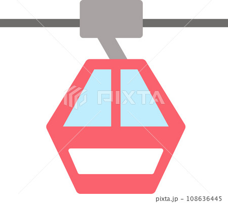 積雪の日本アルプスとロープウエイイラスト