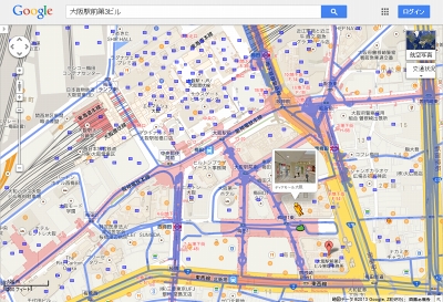 大阪梅田・地下街の地図です
