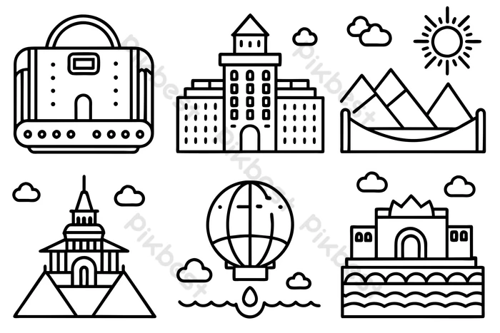 旅行フリーのアイコンイラスト素材 icon-pit