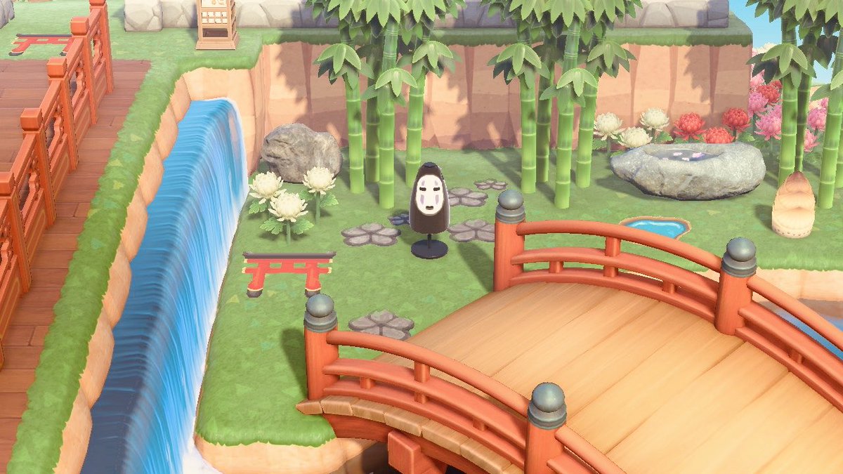 あつ森 アブデ新家具鳥居とあずまやを使い和風エリアの海岸をクリエイトお参りスポット作りました
