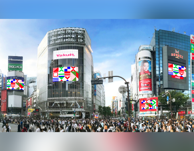 東京 渋谷 スクランブル交差点の夜景の写真素材227096923