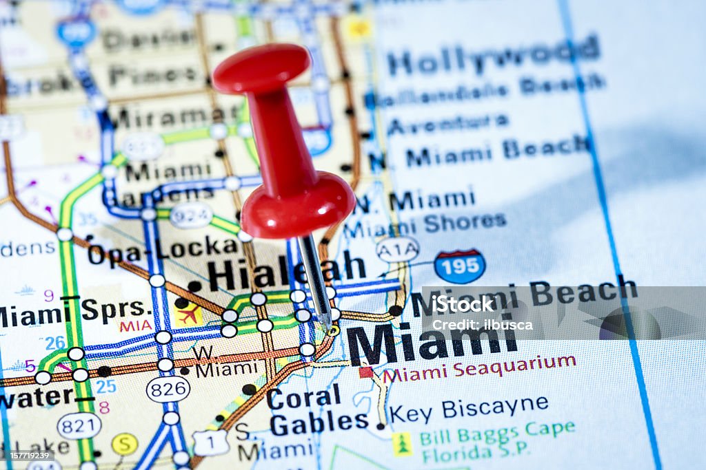 マイアミ – フロリダの地図。マイアミ