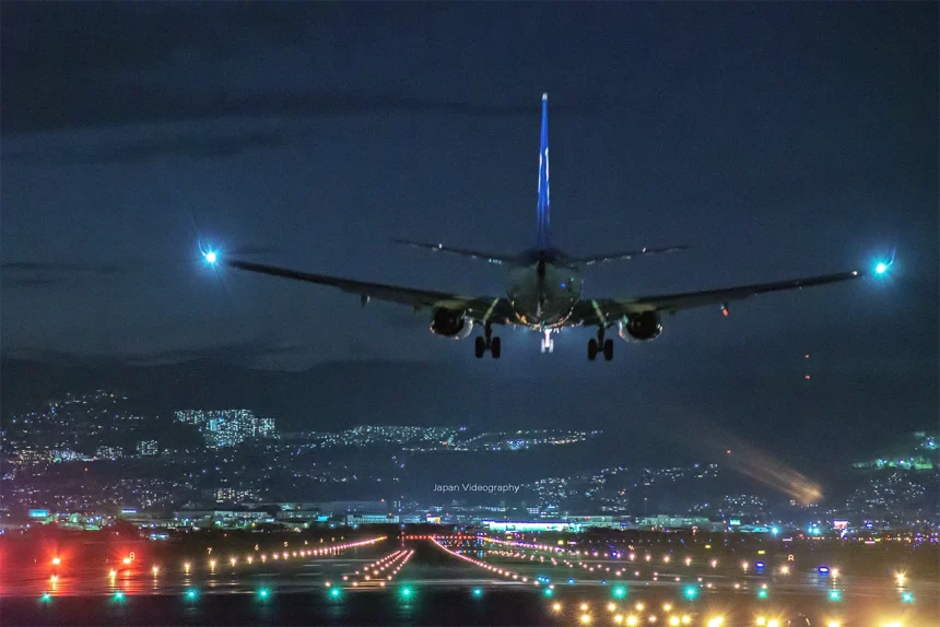 初めて千里川土手での飛行機夜景で撮れた一枚 Airplane Journal6ゆーたズ PHOTO