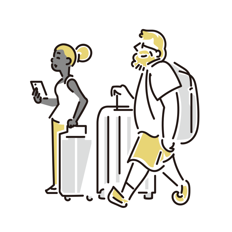 旅行する男性のイラスト - イラストの里