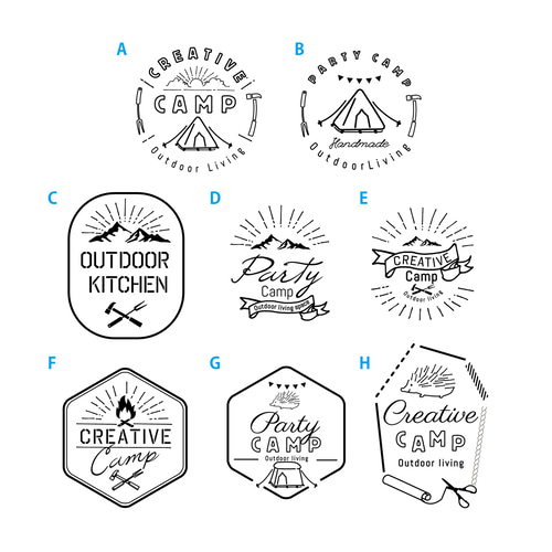 ヴィンテージの森キャンプ バッジと旅行ロゴ手描きエンブレム自然山キャンプ屋外ベクトル図のセット - キャンプするのベクターアート素材や画像を多数ご用意-