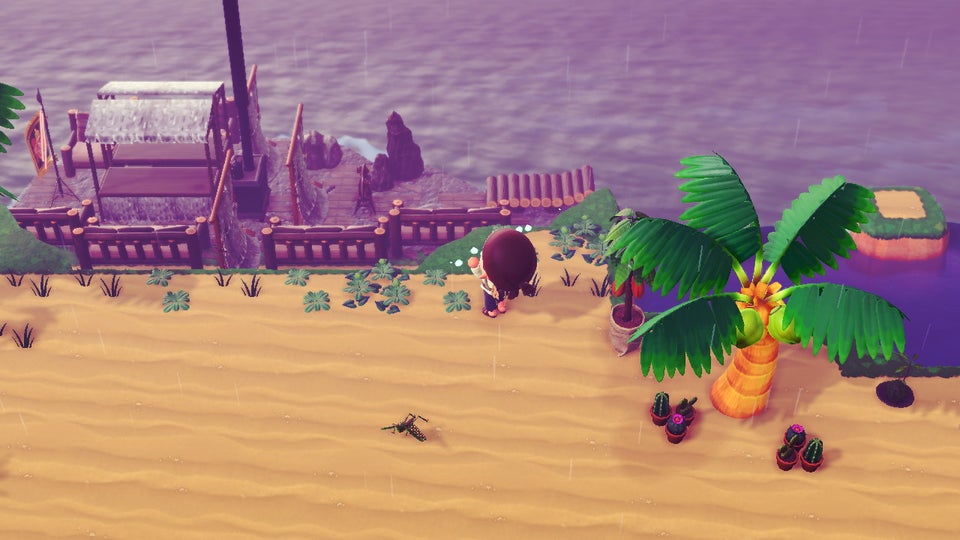 あつ森島クリ 大型船と沢山のヨットが碇泊する港の入口〜piccolino island