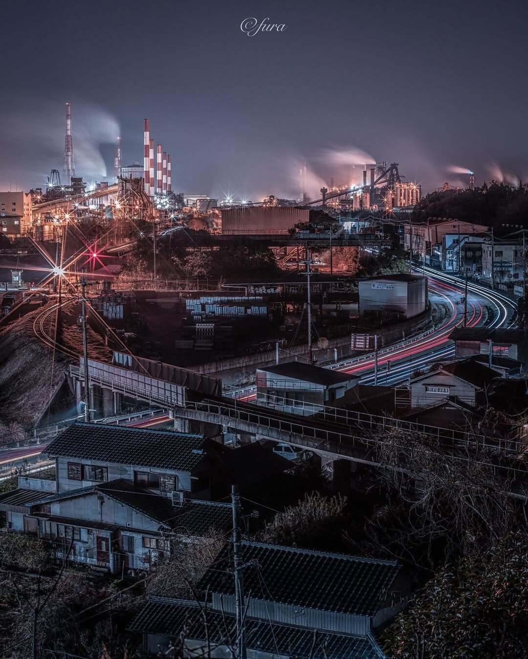 広島 福山の工場夜景を堪能！龍王神社展望台！│一人旅研究会