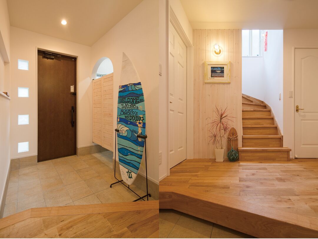 まだ波に乗れないサーファーの家 - インダストリアル - リビング