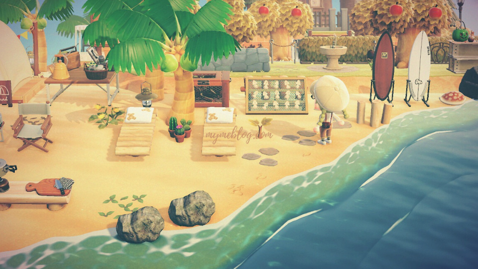 あつ森 あの家具が山に！？湖のほとりにあるキャンプ場のレイアウト -