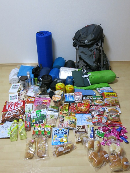 夏の山小屋泊 1泊2日用 山行の荷物紹介。小太郎山 北岳登らず