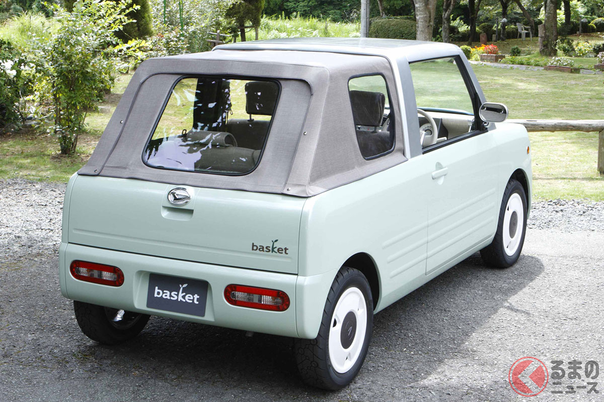 これは売って欲しい」斬新すぎる発想！ピックアップトラック×オープンカーのダイハツ「バスケット」が話題に