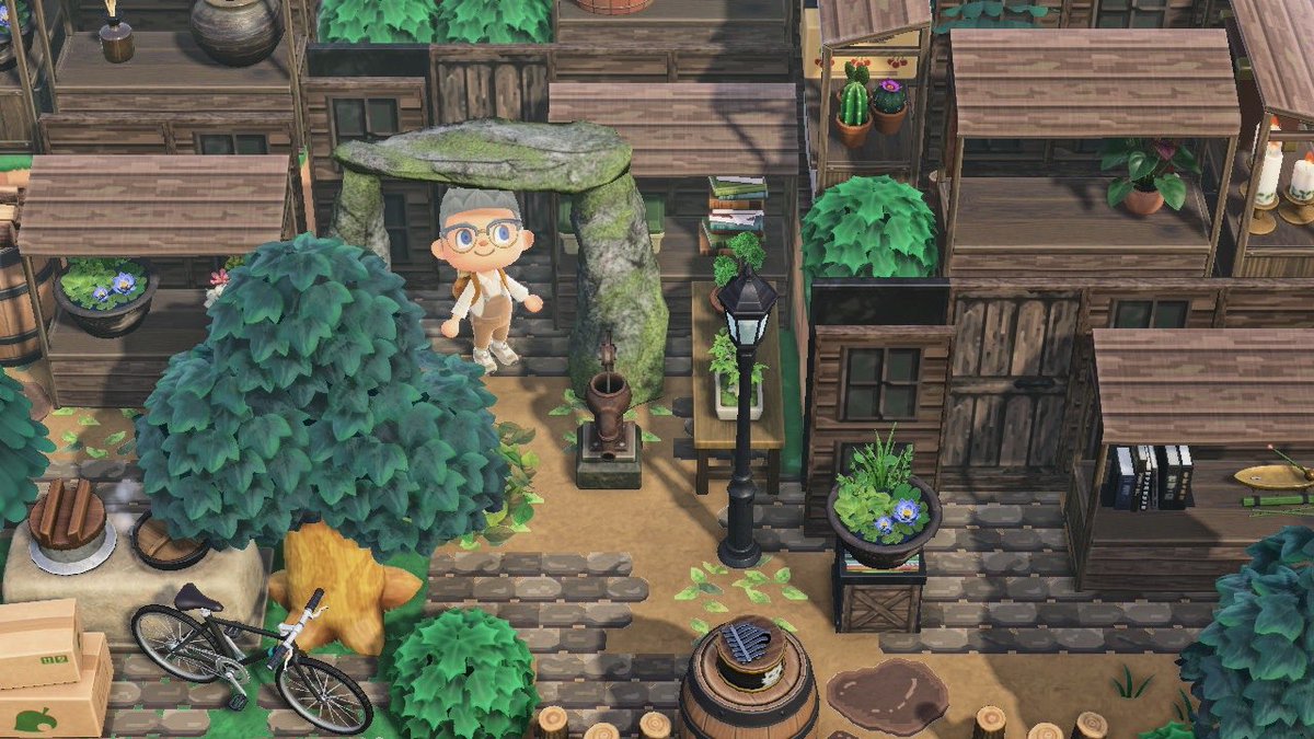 あつ森 海外の田舎にある案内所前Countryside Resident Services