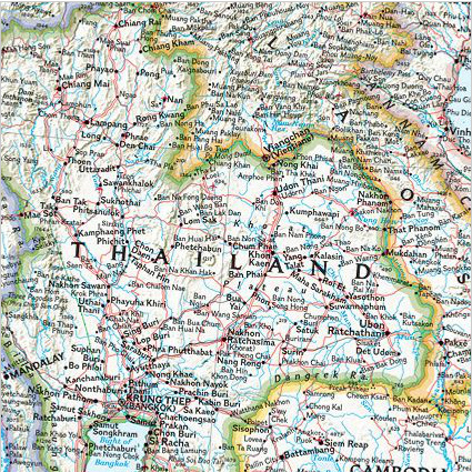 東南アジア地方図タペストリー世界地方別地図地図のご購入は「地図の専門店 マップショップ ぶよお堂」
