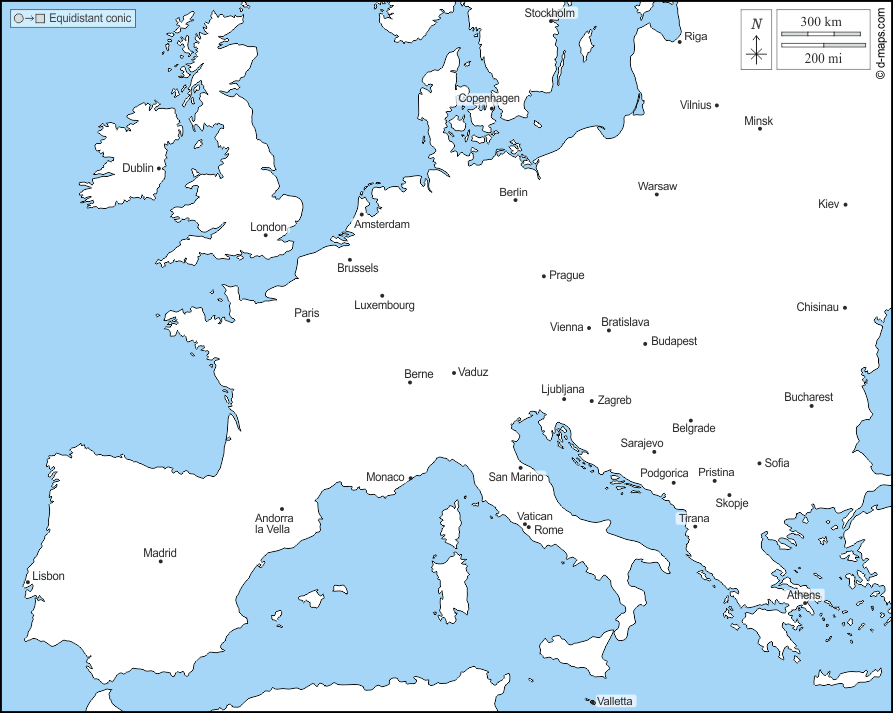 ヨーロッパ西部 白地図ベクター地図素材のダウンロード販売アフロモール