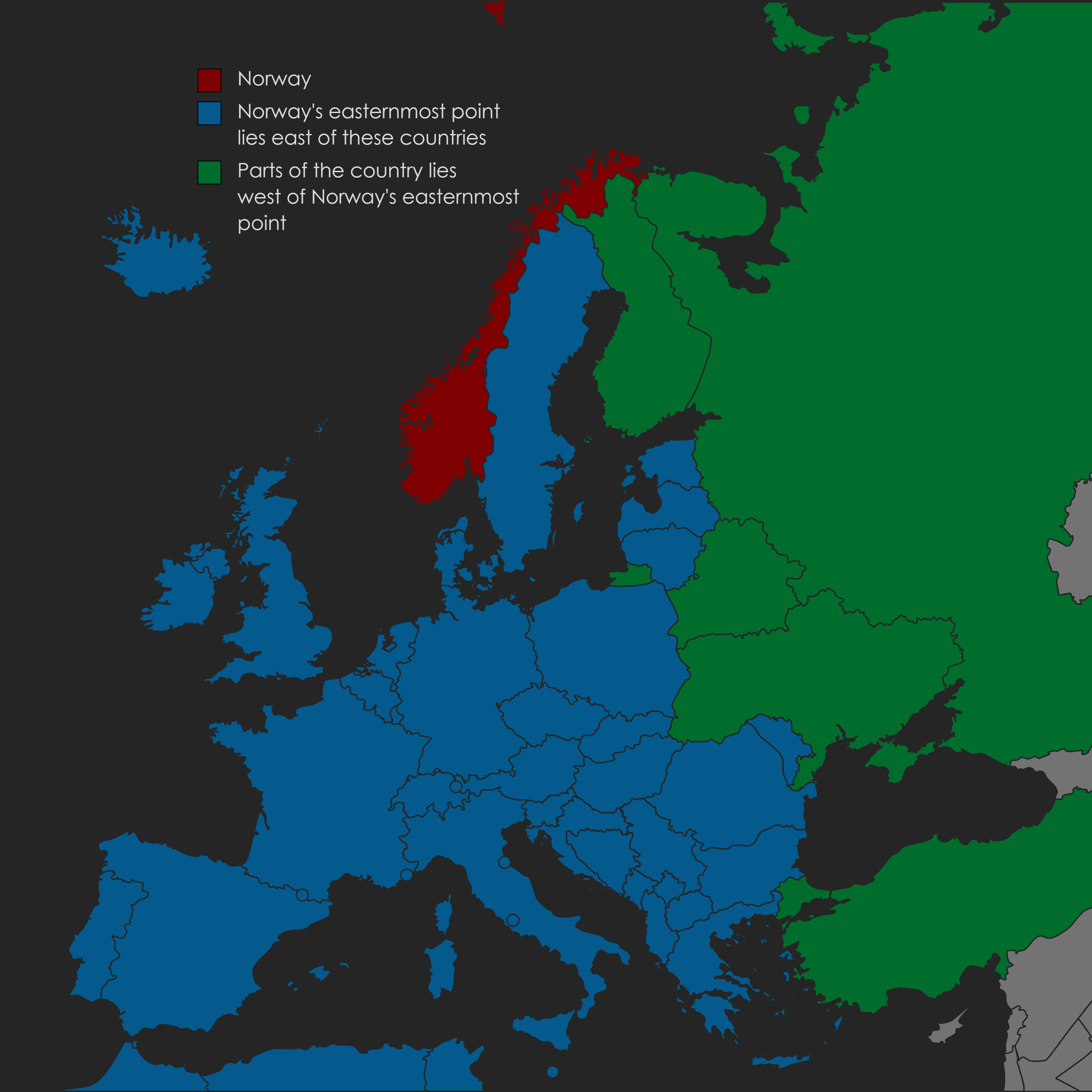 ノルウェーと周辺国の地図 - 旅行のとも、ZenTech