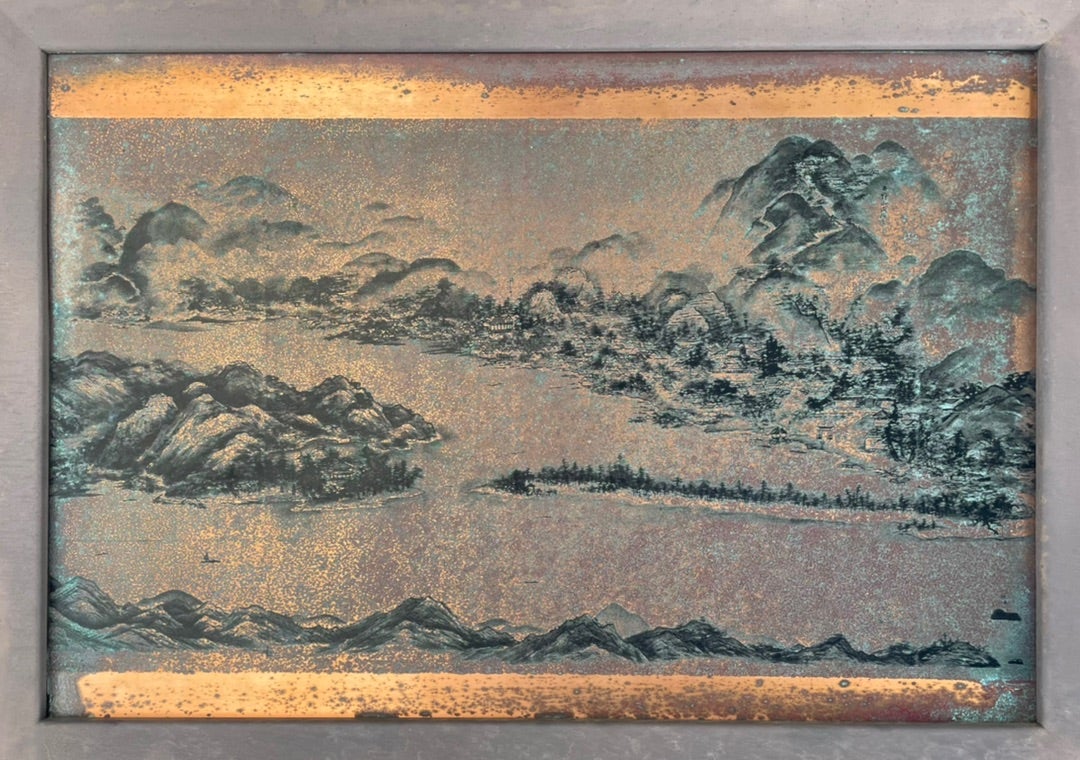 日本の名画 掛け軸 雪舟 天橋立図