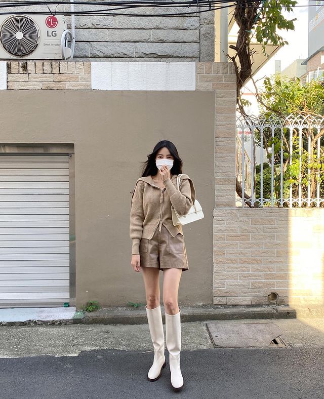 厚底レースアップロングブーツ 韓国ファッション 韓国品番:SHNW0005957