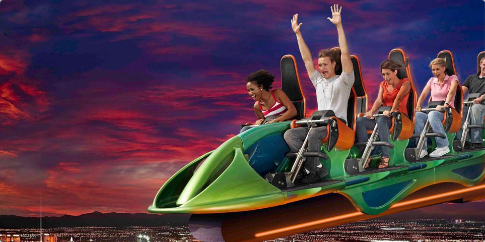 ラスベガス🇺🇸のジェットコースターはビルの外に飛び出す💨