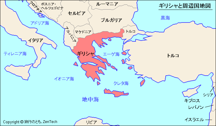 世界地図上のイオニア海 ベクトル図Premiumベクトル素材
