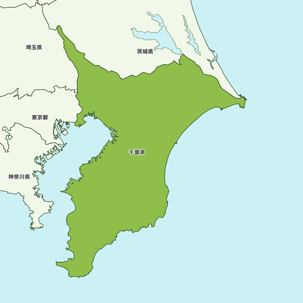 PowerPointで使える千葉県全図。白地図無料ダウンロードパワポでデザイン