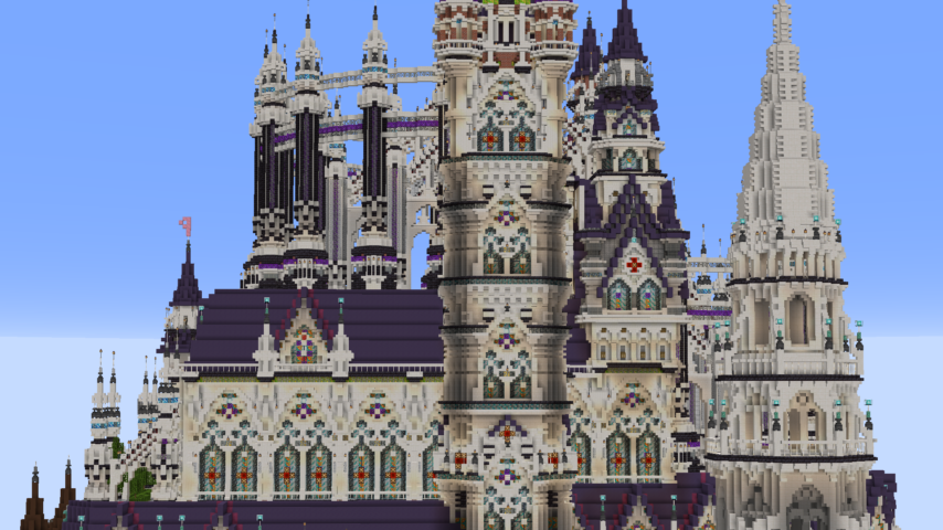 マインクラフト 大きなお城の作り方！シンデレラ城をモチーフにした見た目の建築！ –