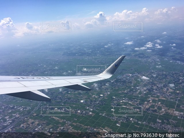 飛行機から見た夕焼けの写真・画像素材-Snapmart スナップマート