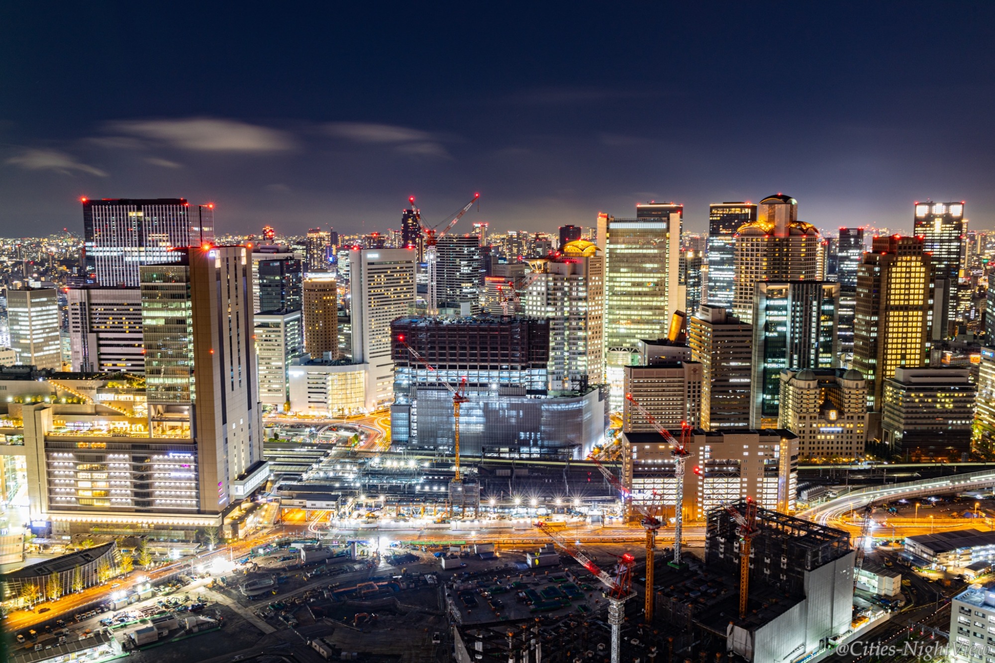 夜景撮影記 － 広角で見る中之島の高層ビル群①