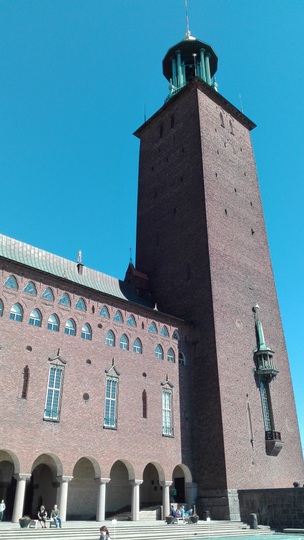 水、ストックホルム市庁舎、ストックホルム、スウェーデンの都市の写真素材・画像素材 Image 45078561