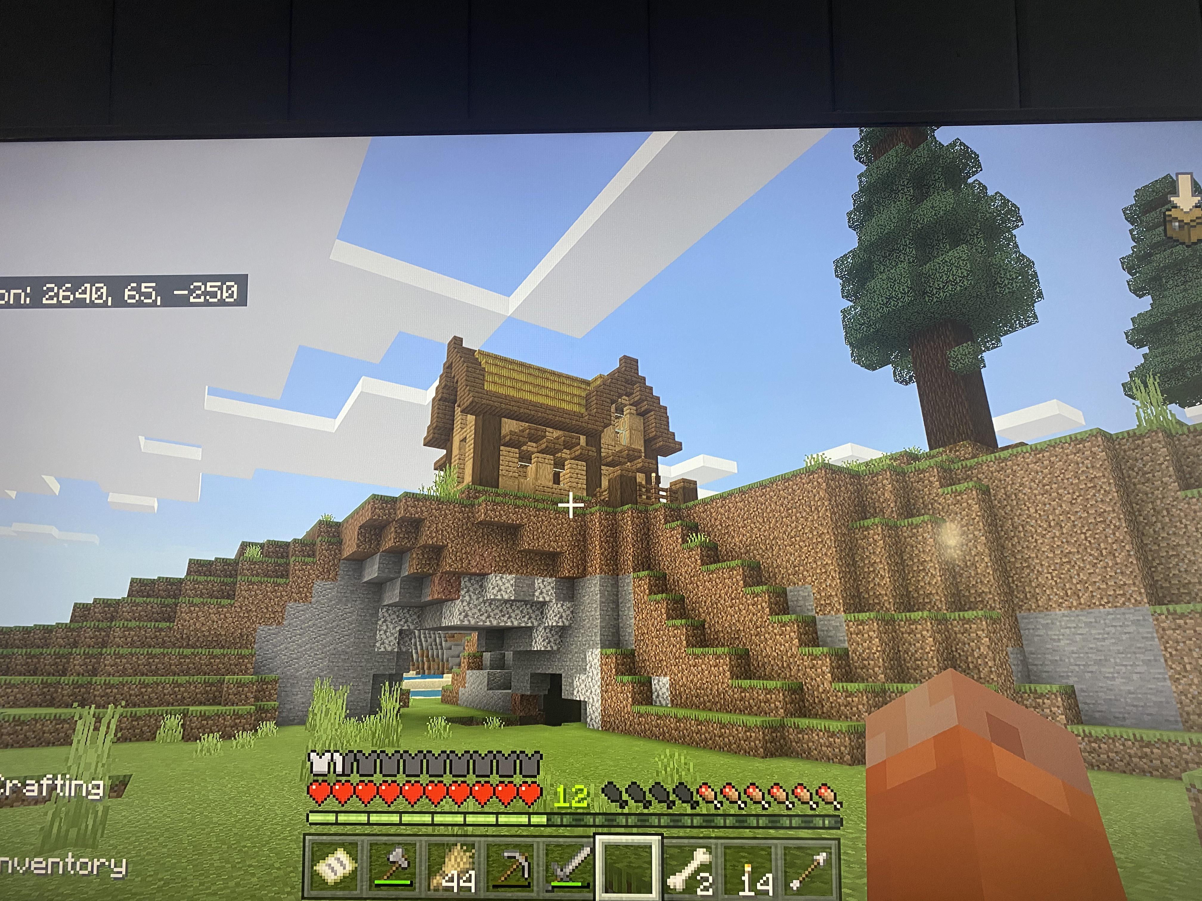 マイクラ建築：ネザーの材料で作る青い屋根の小さな家。簡単10×10。No.74SOUのマイクラログ