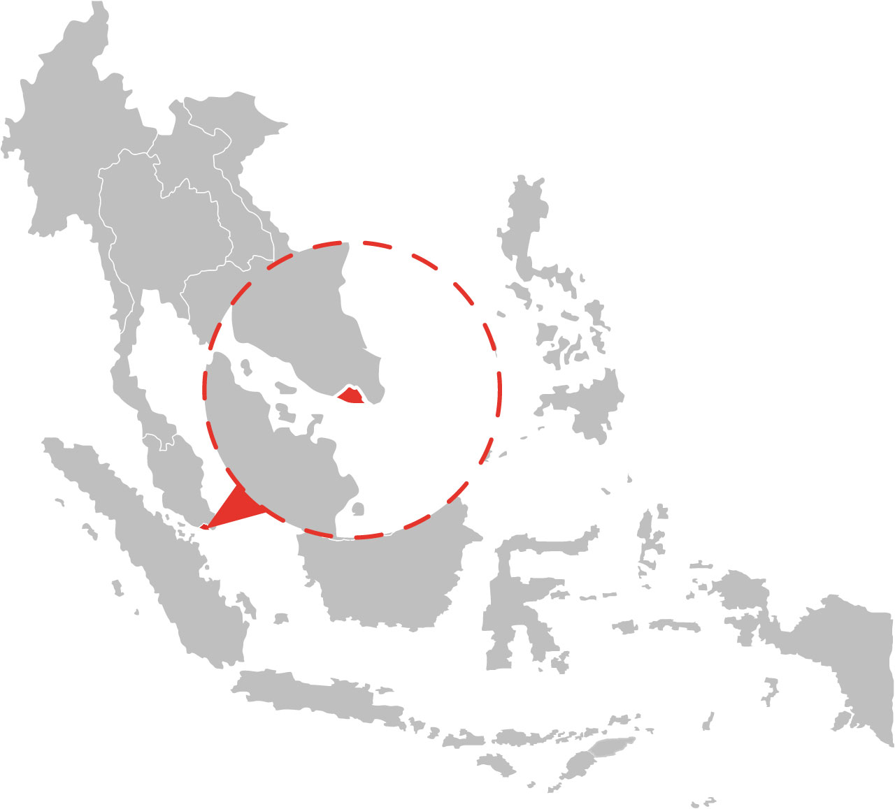 シンガポールを拡大したアメリカを中心とした世界地図Premiumベクトル素材