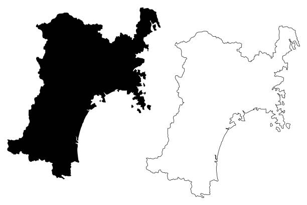 宮城県 - 地図日本フリーイラスト素材