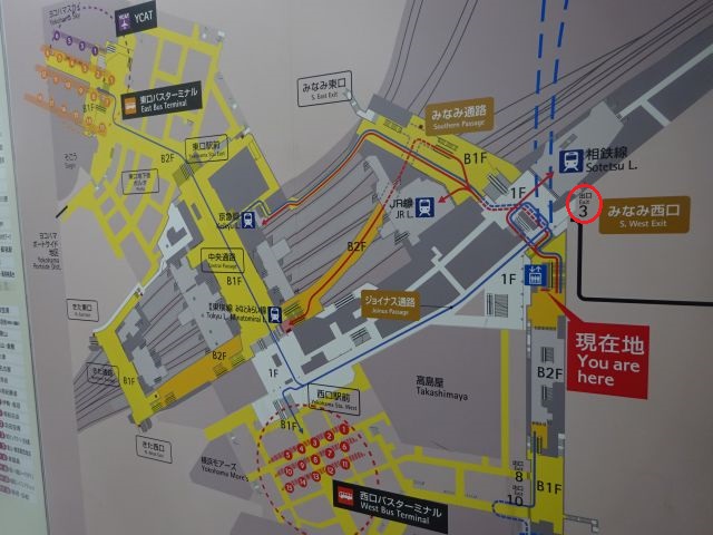 関内駅の構内図 簡易版