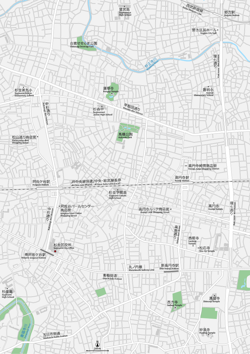 高円寺マップイラスト - No: 1213479無料イラスト・フリー素材なら「イラストAC」