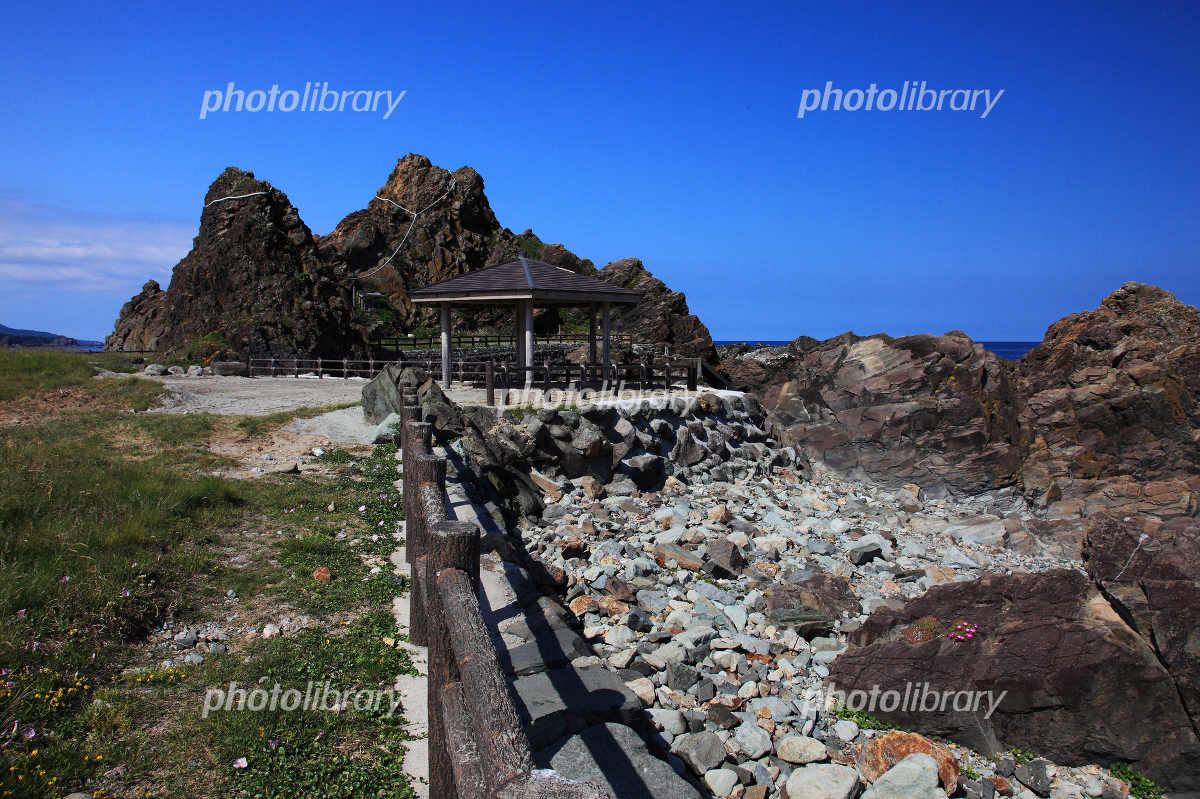 佐渡の外海府海岸と船の溜まり場 癒し憩い画像データベース 135258