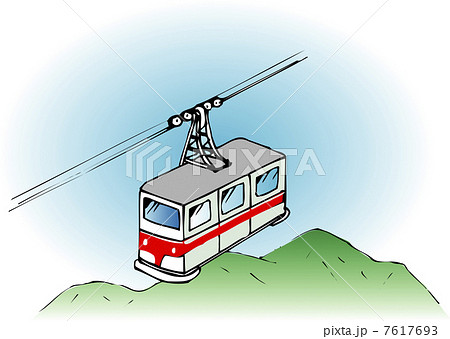 グラフィックデザインポスター wait and see雪山 ロープウェイ