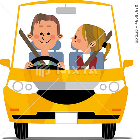 ドライブデートイラストのフリー素材イラストイメージ