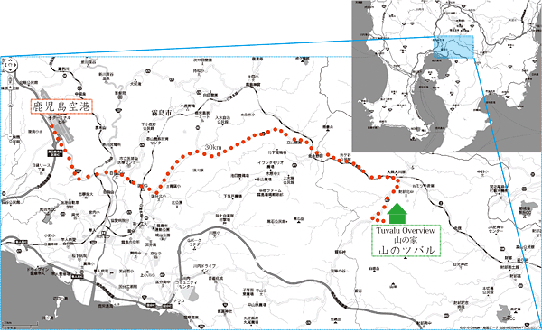 ツバルの地形図、標高、地勢