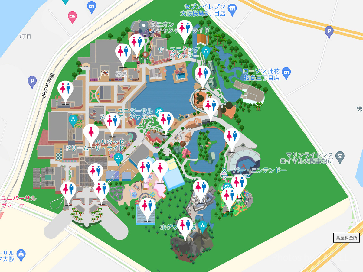 USJ マリオ トイレ、ベビーカー置き場、喫煙所、傘たて、コインロッカーの場所は？公式MAPには載ってない！？ひょんすけの旅ノート～Disney・ USJ・国内外旅行～