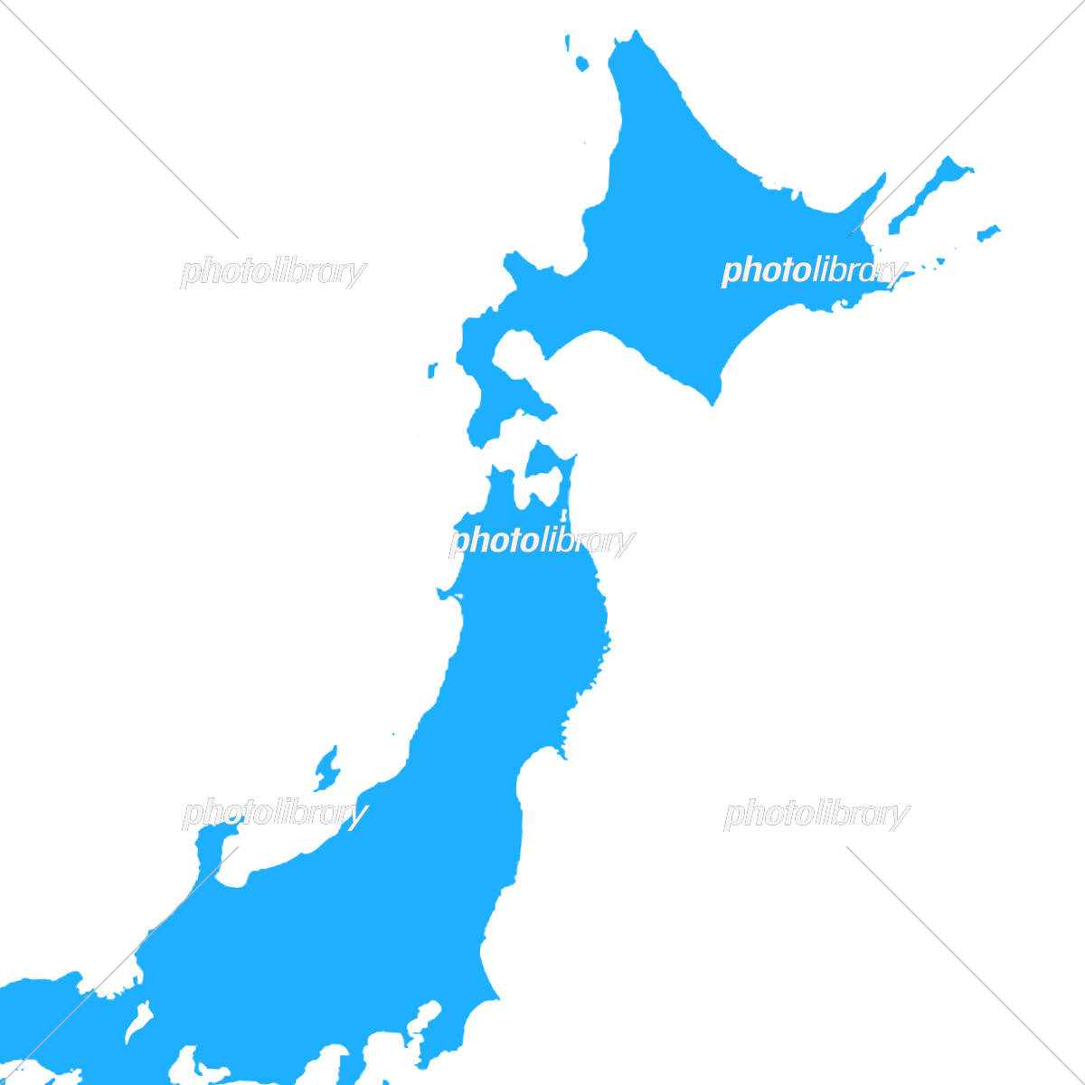 白地図 日本地図 8地方セット