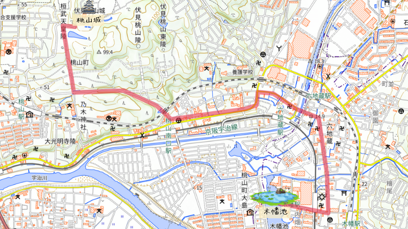 日本の地形千景 京都府：淀川の狭窄地と古巨椋池