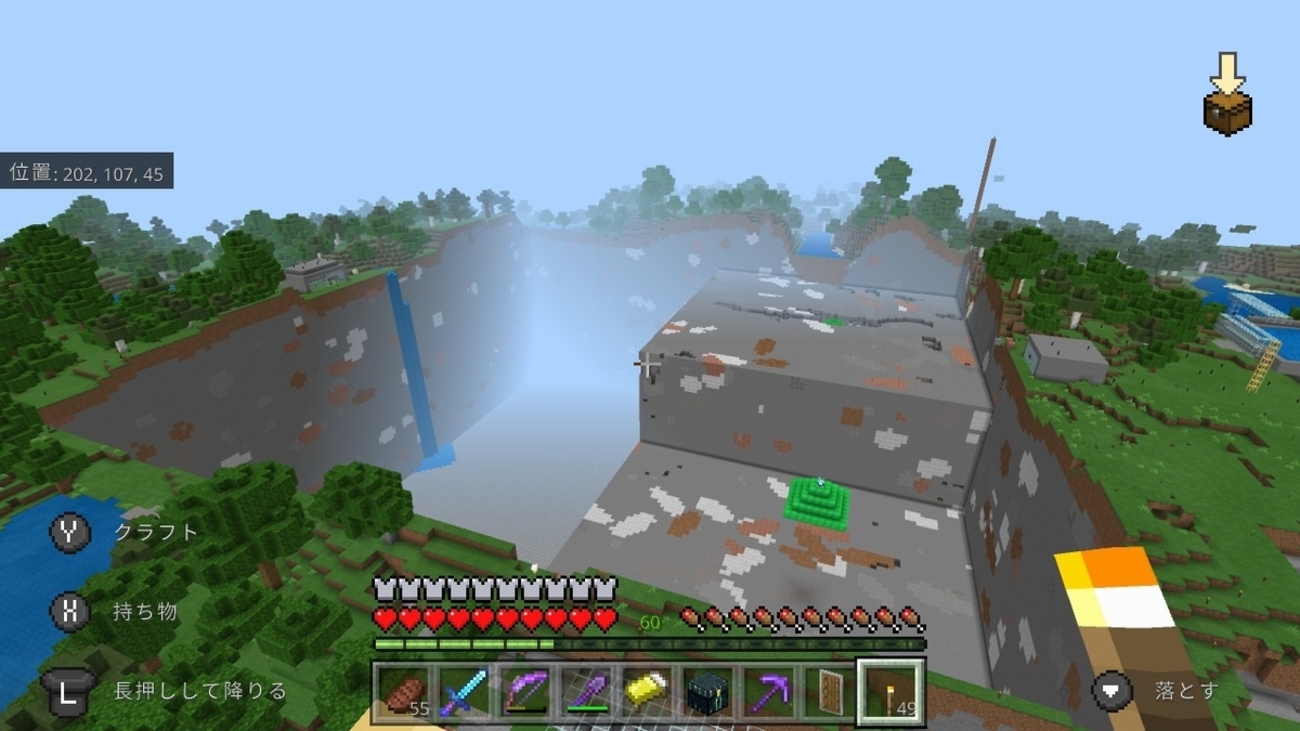 マイクラ : 露天掘り完成。N◎ＲＡ犬工房