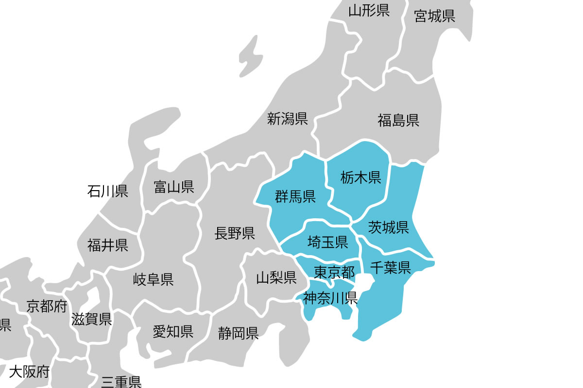 地方別地図７点セット Ｂ１判 送料無料！北海道・東北・関東・中部・近畿・中国四国・九州全図の７点 白地図