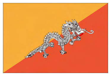 のぼり旗 ブータン王国国旗 : のぼり旗