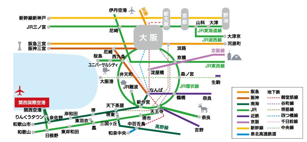 スクリーンマップ 関西鉄道路線図 RAIL