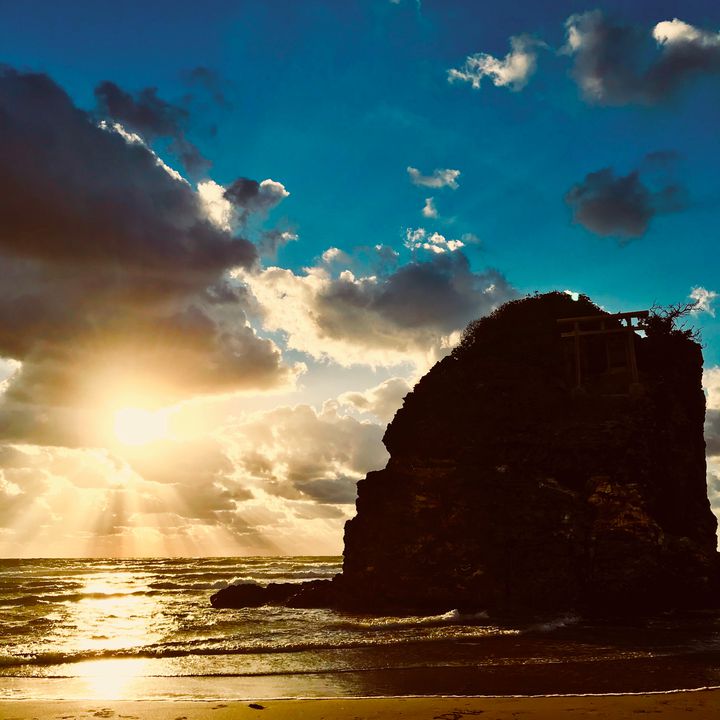 稲佐の浜の夕日 写真素材1819222- フォトライブラリ