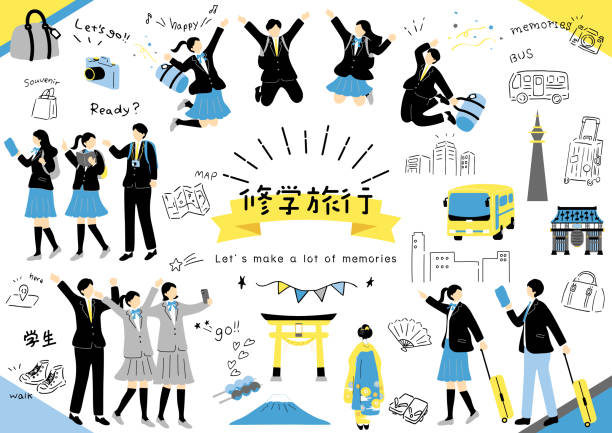 修学旅行のしおりイラストを描いた