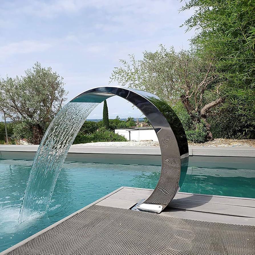 Amazon.co.jp: スイミングプールの噴水、埋め込み式プール、庭、屋外池、ステンレススチール製プールの滝噴水 :